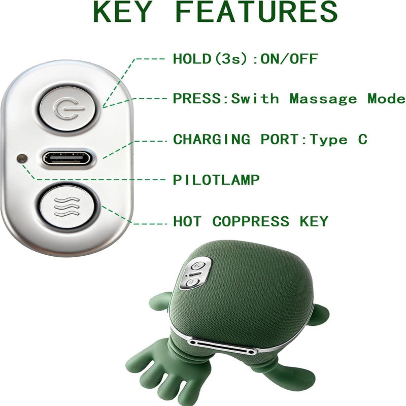 Neck and Back Massager with Heat for Pain Relief, Wireless Portable Shoulder & Back Kneading Massage Pillow