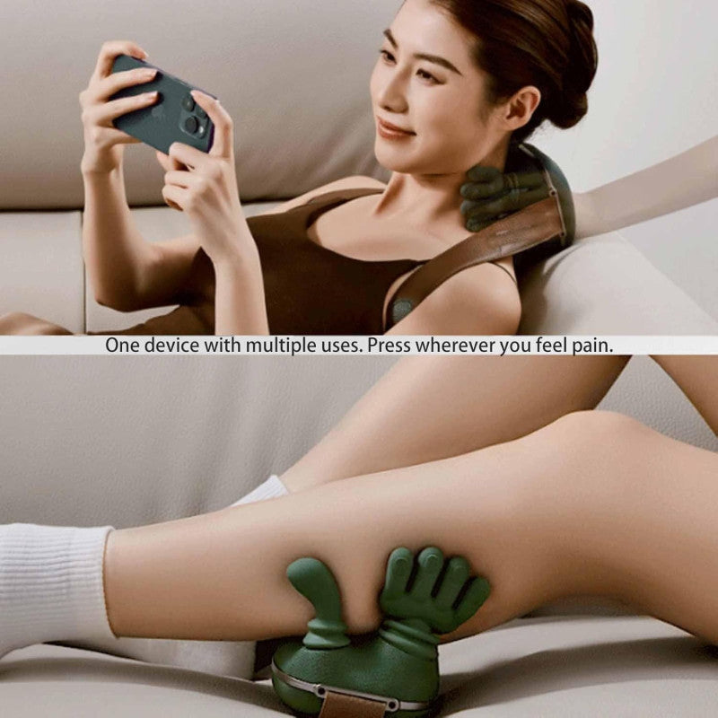Neck and Back Massager with Heat for Pain Relief, Wireless Portable Shoulder & Back Kneading Massage Pillow