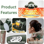 Neck and Back Massager with Heat for Pain Relief, Wireless Portable Shoulder & Back Kneading Massage Pillow