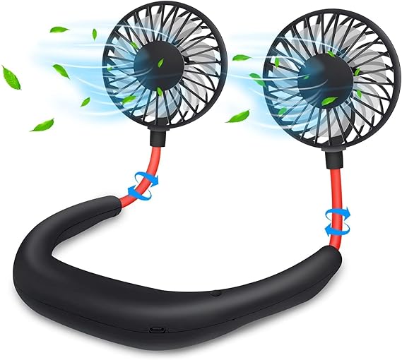 Portable USB Rechargeable Neck Fan – 360° Adjustable Hands-Free Cooling