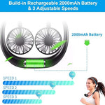 Portable USB Rechargeable Neck Fan – 360° Adjustable Hands-Free Cooling