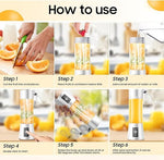 Mini Portable Juicer Blender – USB Rechargeable 6-Blade Smoothie & Protein Shake Maker for Travel & Gym